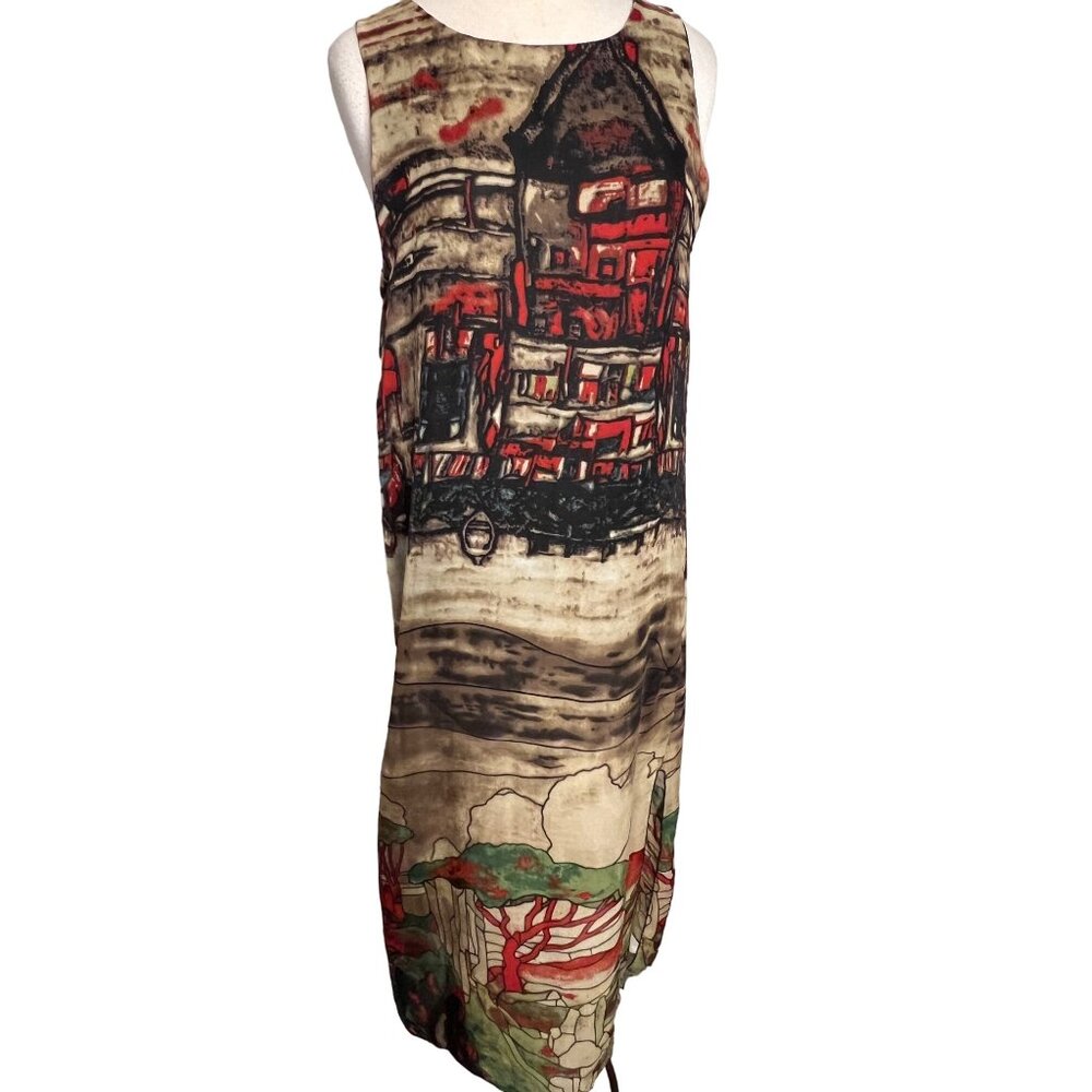 Classic Fashion Maxi Dress XL Sheath Sheer Lined Art to Wear bohemian